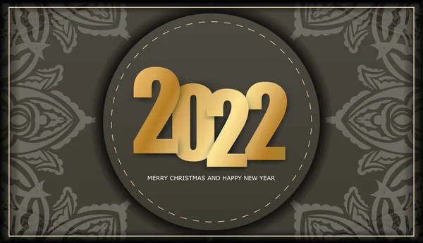 2022 Holiday Вітальня Новим Роком Brown Color Winter Light Pattern — стоковий вектор