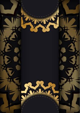 Siyah renkli ve lüks altın desenli tebrik uçuşu basılmaya hazır..