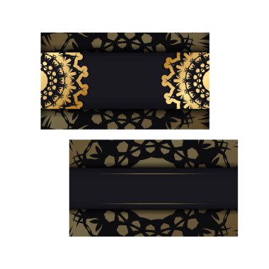 Siyah renkli ve lüks altın desenli tebrik uçuşu basılmaya hazır..