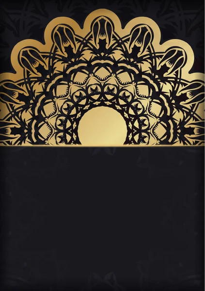 Congratulatory Flyer Black Luxurious Gold Ornamentation Prepared Typography — Stock Vector