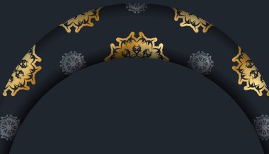 Yunan altın desenli siyah tebrik kartı tipografi için hazırlandı.