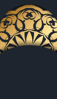 Yunan altın desenli siyah broşür basılmaya hazır.