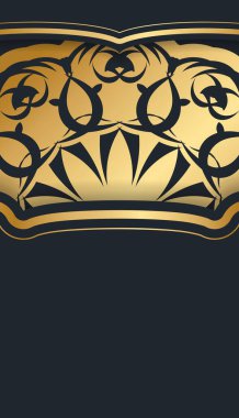 Tebrik etmek için siyah broşürde Yunan altın süsleri var..