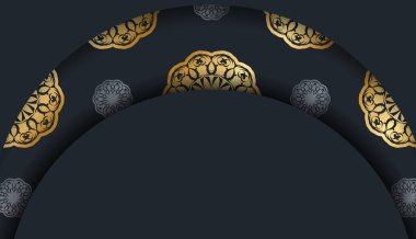 Siyah renkli bayrak, logonuzun altındaki Hint altın süsü.