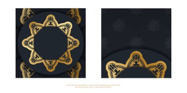 Siyahlı tebrik broşürü ve markanız için Hint altınları..