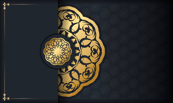 Black banner with Indian gold pattern and place under your text