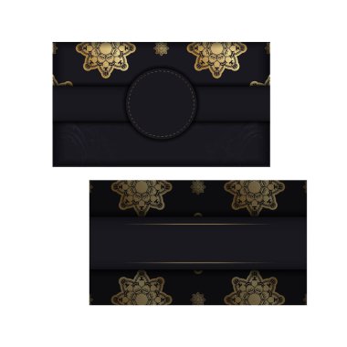 Markanız için siyah broşür ve lüks altın süsler..