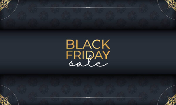 Poster Black friday dark blue with luxurious pattern