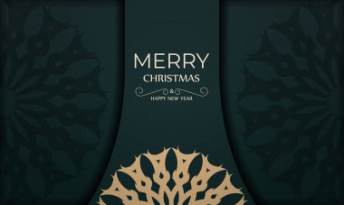 Mutlu Noeller ve mutlu yıllar. Koyu yeşil renkli, kış sarısı desenli.