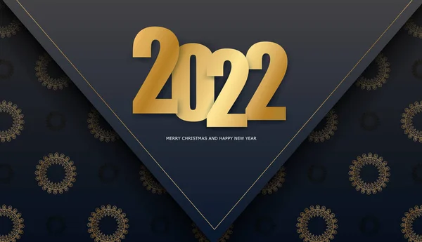 Brochure Festiva 2022 Buon Natale Felice Anno Nuovo Colore Nero — Vettoriale Stock