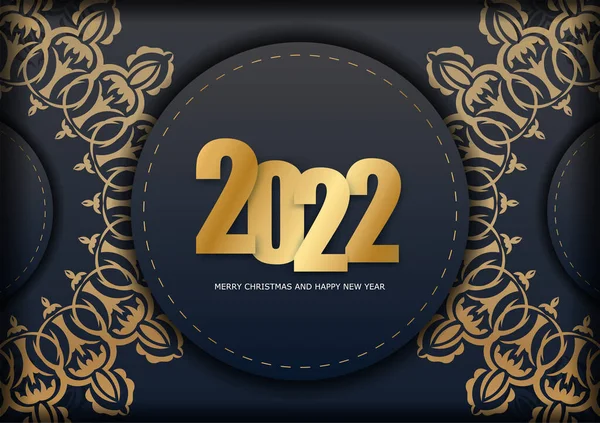 2022 Flyer Vacances Heureuse Nouvelle Couleur Noire Année Avec Motif — Image vectorielle