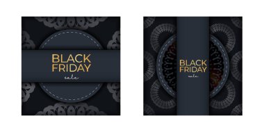 Donanma Mavi Cuma Satış Şablonu Şablonu Lüks Süslü