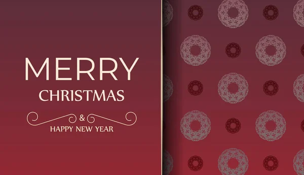 Brožura Veselé Vánoce Šťastný Nový Rok Červená Barva Zimní Ozdobou — Stockový vektor