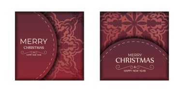 Kırmızı Renkli Mutlu Noel Şablonu Şablonu