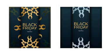 Kara Cuma Reklamlarında Mavi Yunan Altın Desenli Satış