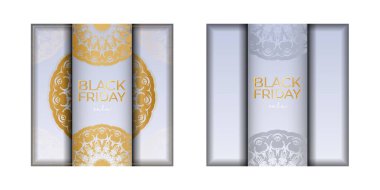 Klasik süslemeli bej rengi siyah cuma reklamı.