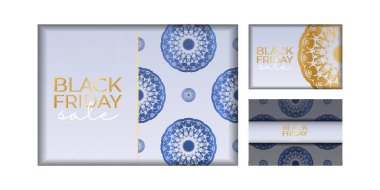 Klasik süslemeli bej rengi siyah cuma reklamı.