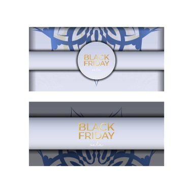 Kara Cuma için soyut süslemeli bej rengi poster