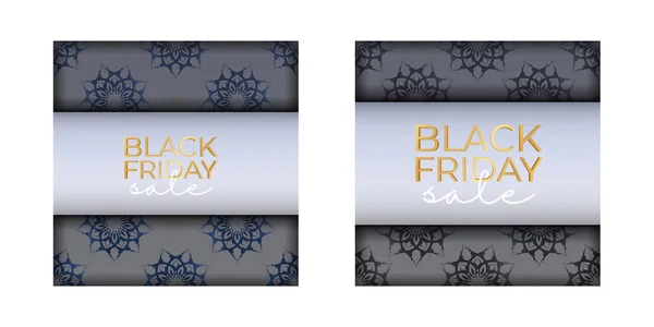 Geometric Pattern Beige Black Friday Sale Poster — Stock Vector