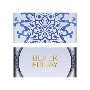 Kara Cuma için klasik süslemeli bej rengi bir tatil reklamı