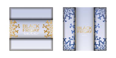 Bej Siyah Cuma Satış Partisi Vintage Süslü Reklamları