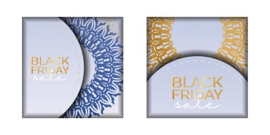 Klasik desenli bej renkli Kara Cuma poster şablonu