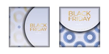 Siyah Cuma poster şablonu bej renkli ve klasik süslemeli