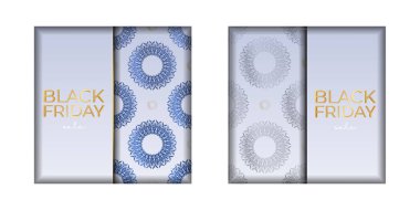 Yunan süsüsüyle bej renkli Kara Cuma posteri şablonu