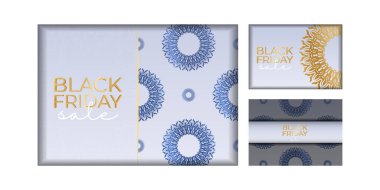 Geometrik süslemeli bej renkli Kara Cuma poster şablonu