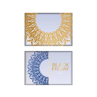 Kara Cuma Satış Posteri Şablonu Bej Renkli Vintage Deseni