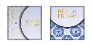 Geometrik süslemeli siyah cuma bej rengi reklamı