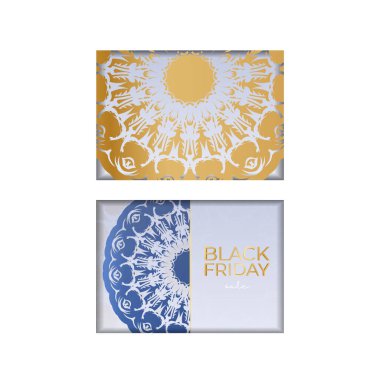 Bej geometrik kara cuma indirimi reklamı