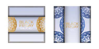 Yuvarlak süslemeli bej renkli siyah cuma posteri