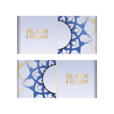 Bej rengi, yuvarlak süslemeli siyah cuma partisi posteri.