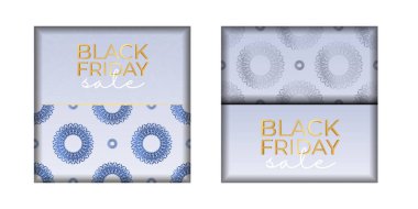 Yunan desenli bej renkli Kara Cuma poster şablonu