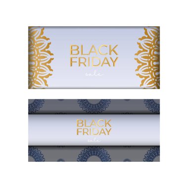 Yuvarlak Desenli Bej Renkli Kara Cuma Poster Şablonu