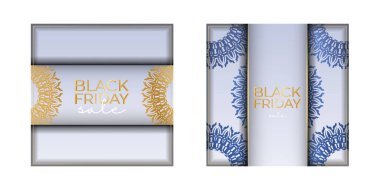 Kara Cuma için Şablon Posteri Vintage Süslü Bej Rengi