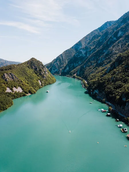 Vista Aérea Lago Perucac Rio Drina — Fotografia de Stock