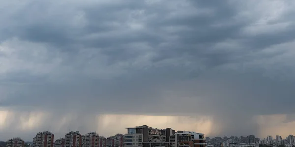 Stormy weather over the city skyline