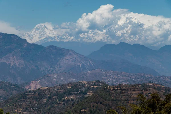 Горный Хребет Горы Расположенные Покхаре Видно Батасе Дада Тансен Пальпа — стоковое фото