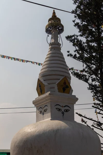 Kleine Stupa Mit Den Weisheitsaugen Buddhas Swayambhunath Kathmandu Nepal — Stockfoto