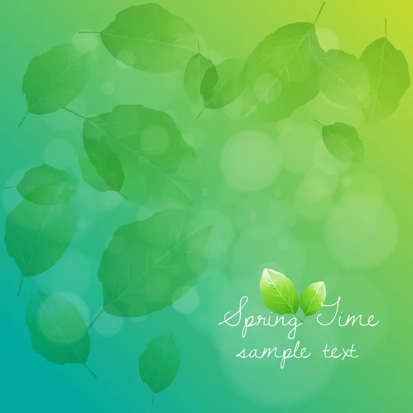 Vector of spring background with white dandelion. — Stock Vector