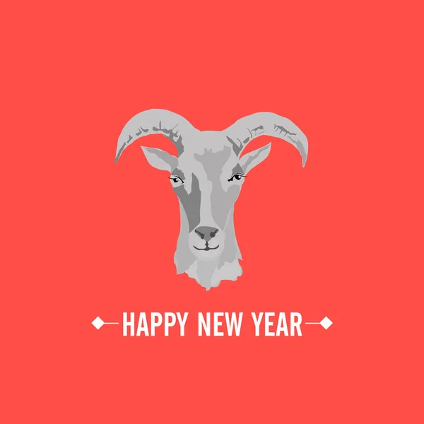 Nieuwjaarskaart 2015 met Geit. vectorillustratie — Stockvector