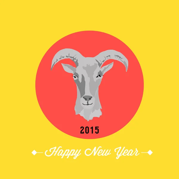 Nieuwjaarskaart 2015 met Geit. vectorillustratie — Stockvector