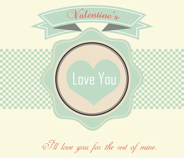 Valentine's Day Vintage Card - Illustration — Stock Vector