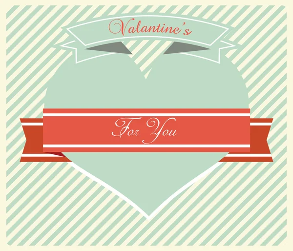 Tarjeta Vintage del Día de San Valentín - Ilustración — Vector de stock