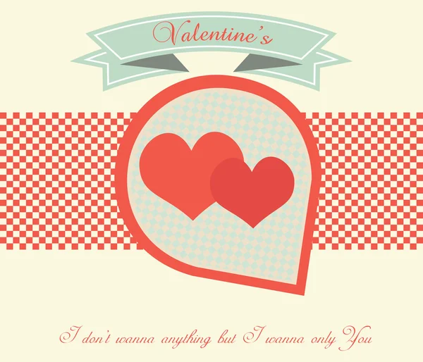 Tarjeta Vintage del Día de San Valentín - Ilustración — Vector de stock