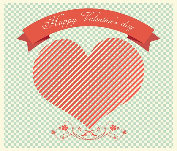 Aftelkalender voor Valentijnsdag Vintage Card - illustratie — Stockvector