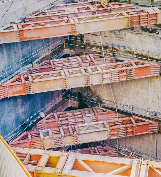 Sitio de construcción de la estación de tren subterráneo —  Fotos de Stock