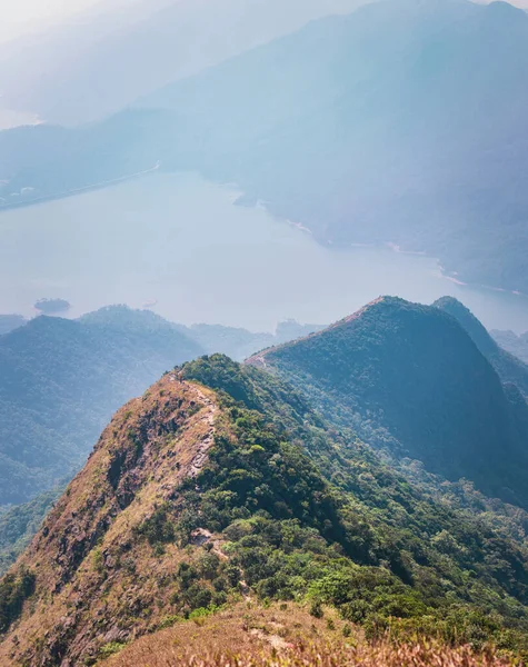 Caminho Trilha Montanha Paisagem Rural Outono Ninguém Ilha Lantau Hong — Fotografia de Stock